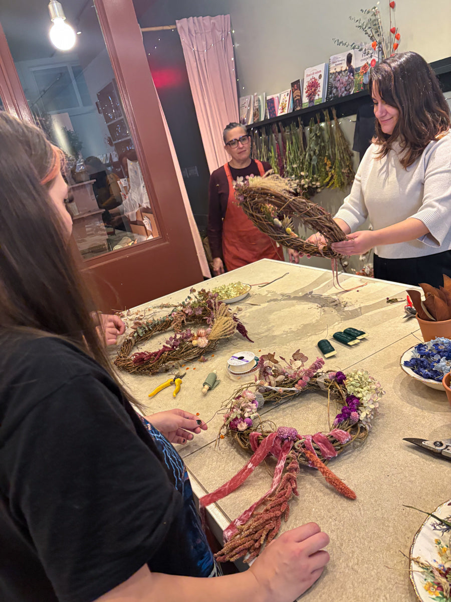 Atelier couronne fleurs séchées